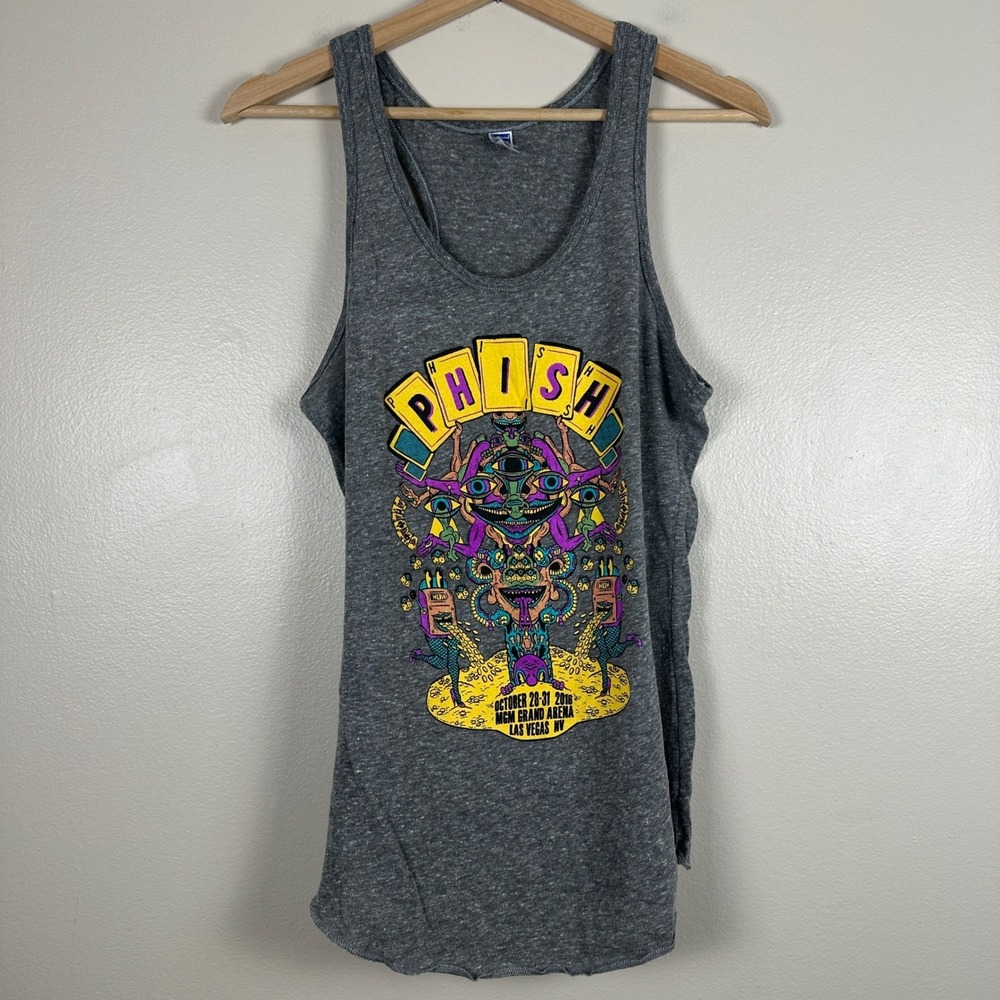 Royal Apparel Women's XL Tank Top Heather Grey Phish Las Vegas 2016 Concert Tee